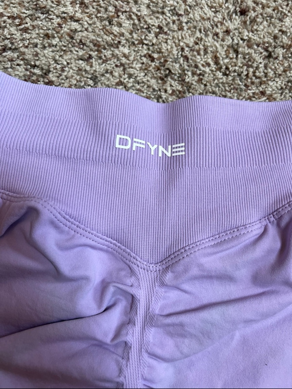 DFYNE Lavender Purple Seamless High Waisted Sculpting Gym Shorts size medium - Picture 9 of 12
